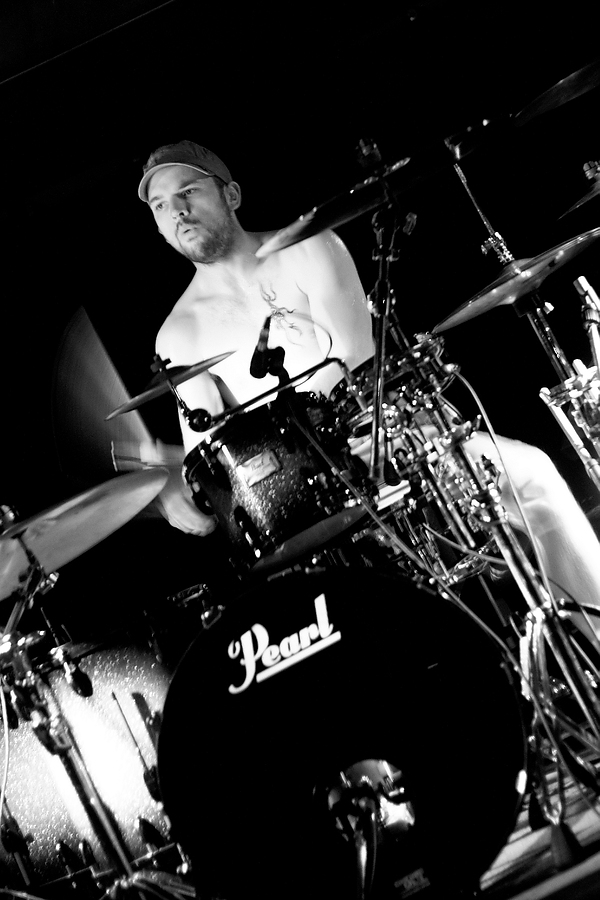 Steve Judd, Drums, Tattoo, B&W, Motion Blur, Karnivool, Universum, Stuttgart
